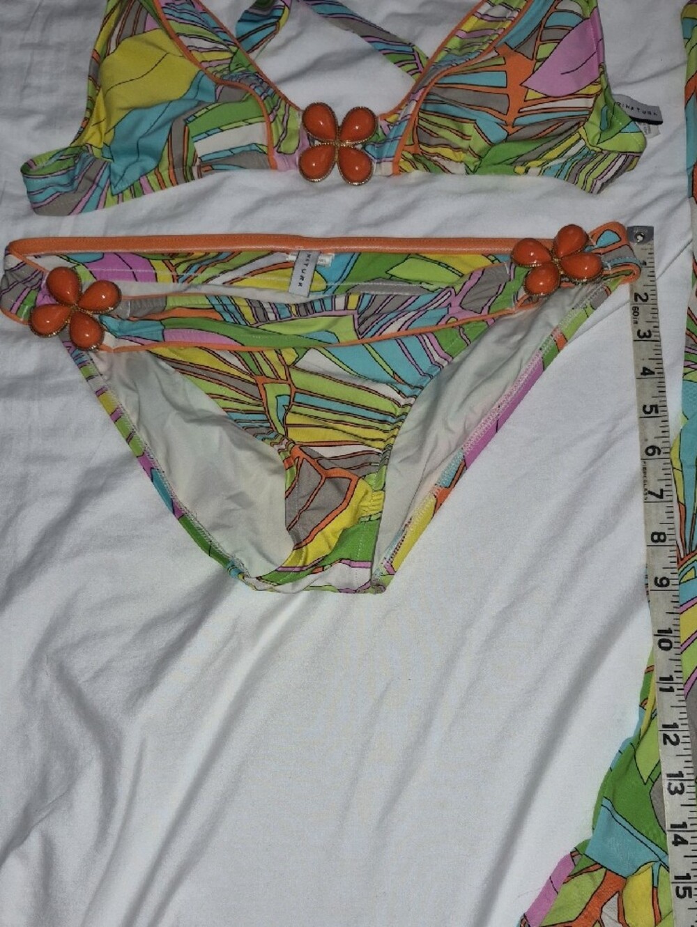 Trina Turk Colorful Tropical Print Bikini & Cover-Up Size 6 - Picture 3 of 6